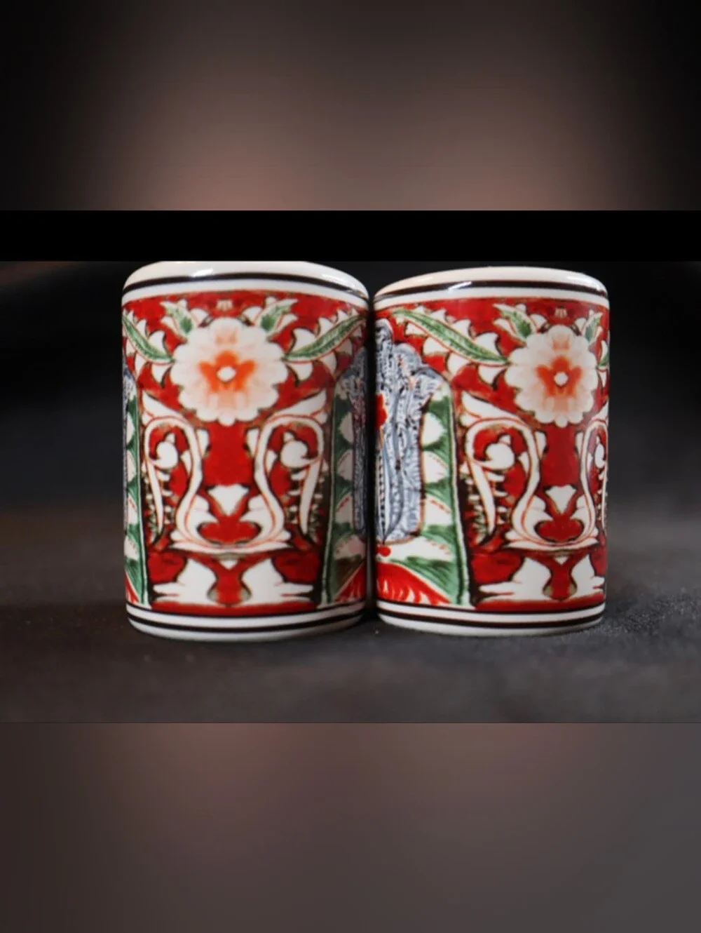 Vintage Floral Design Ceramic Salt & Pepper Shaker Set made by PB